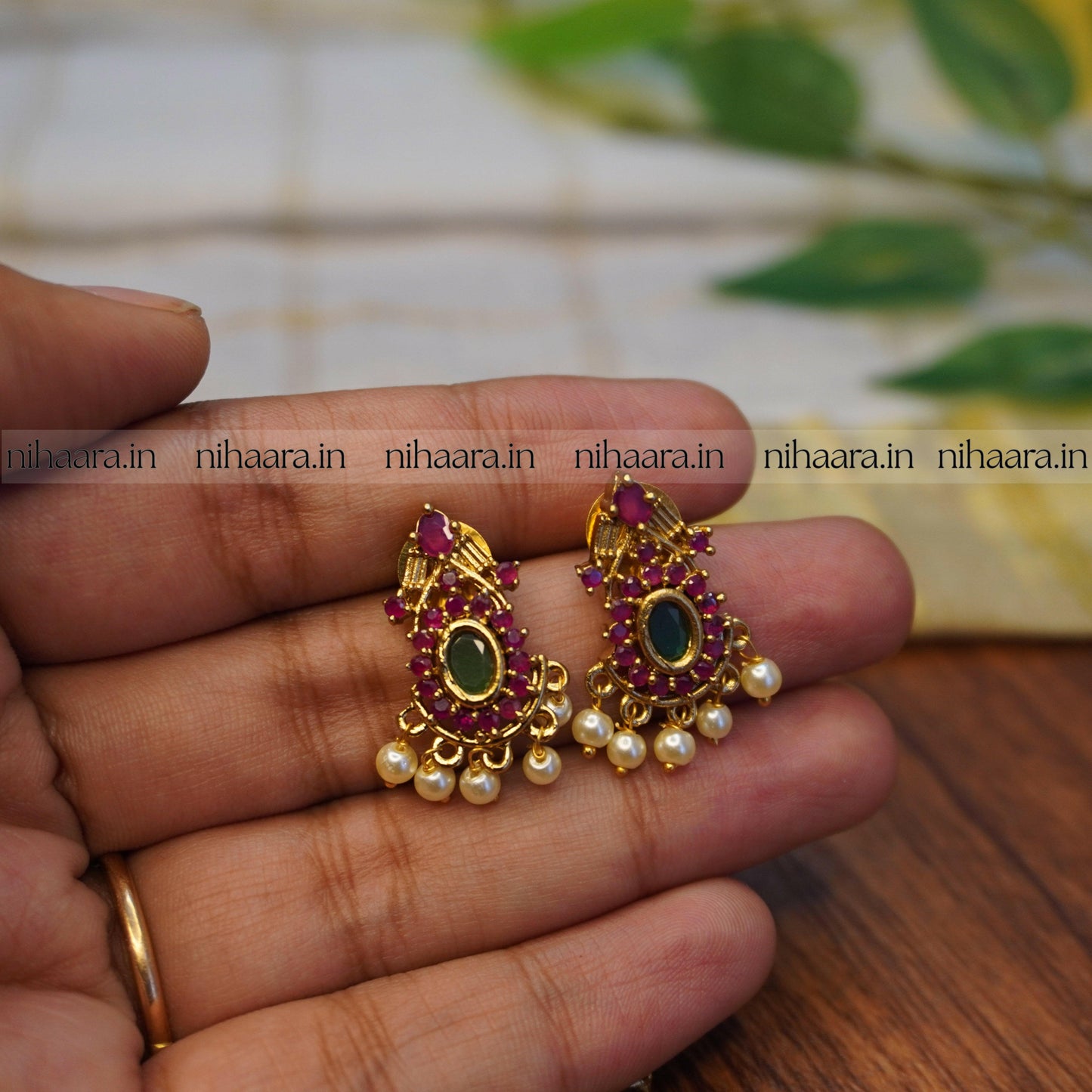 Premium Gold AD Thiruvonam Palakka Necklace Set NA711