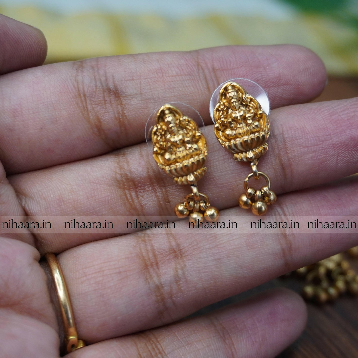 Antique Gold Rukmini Haaram - Pearl - NA714