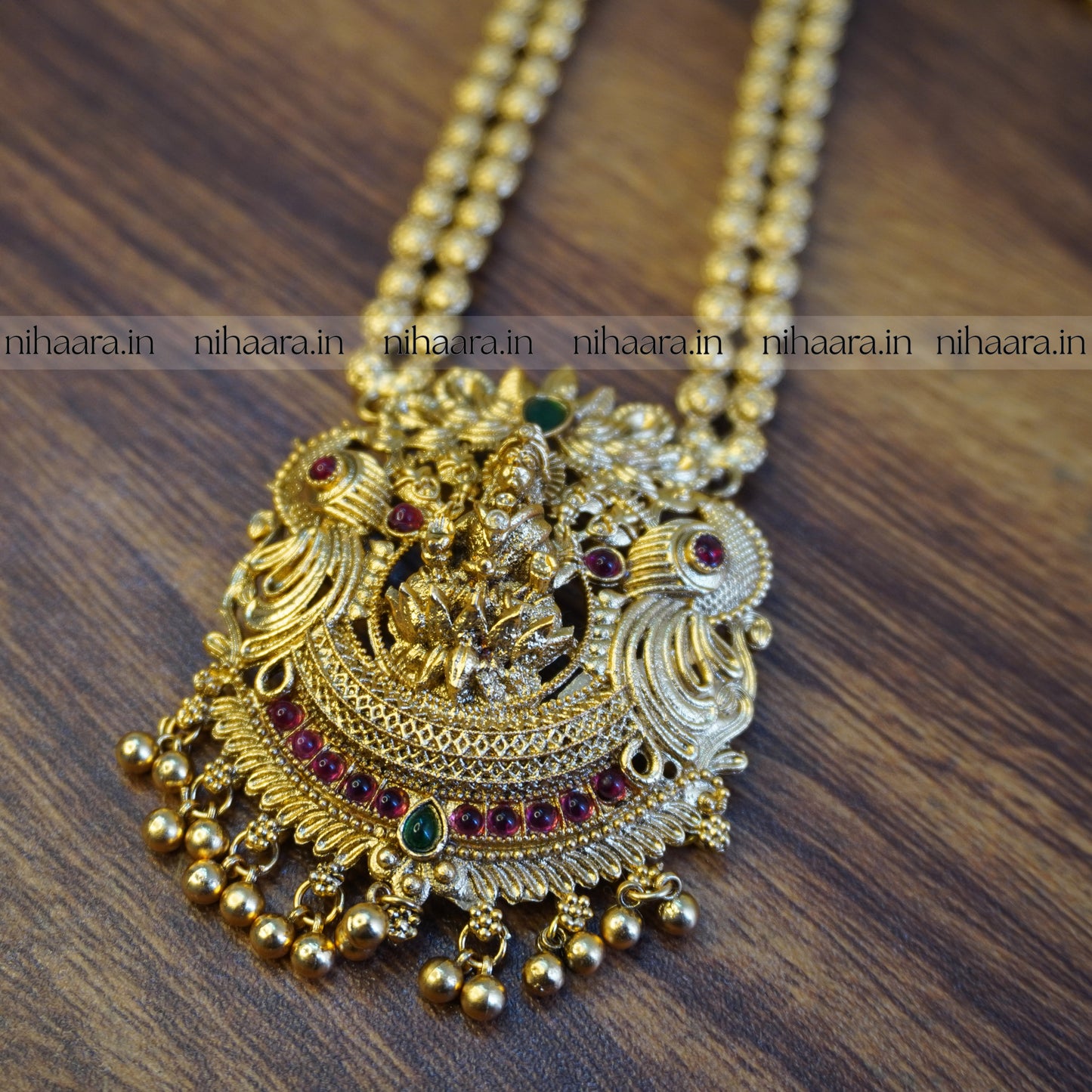 Traditional Antique Gold Lakshmi Long Haaram NA734