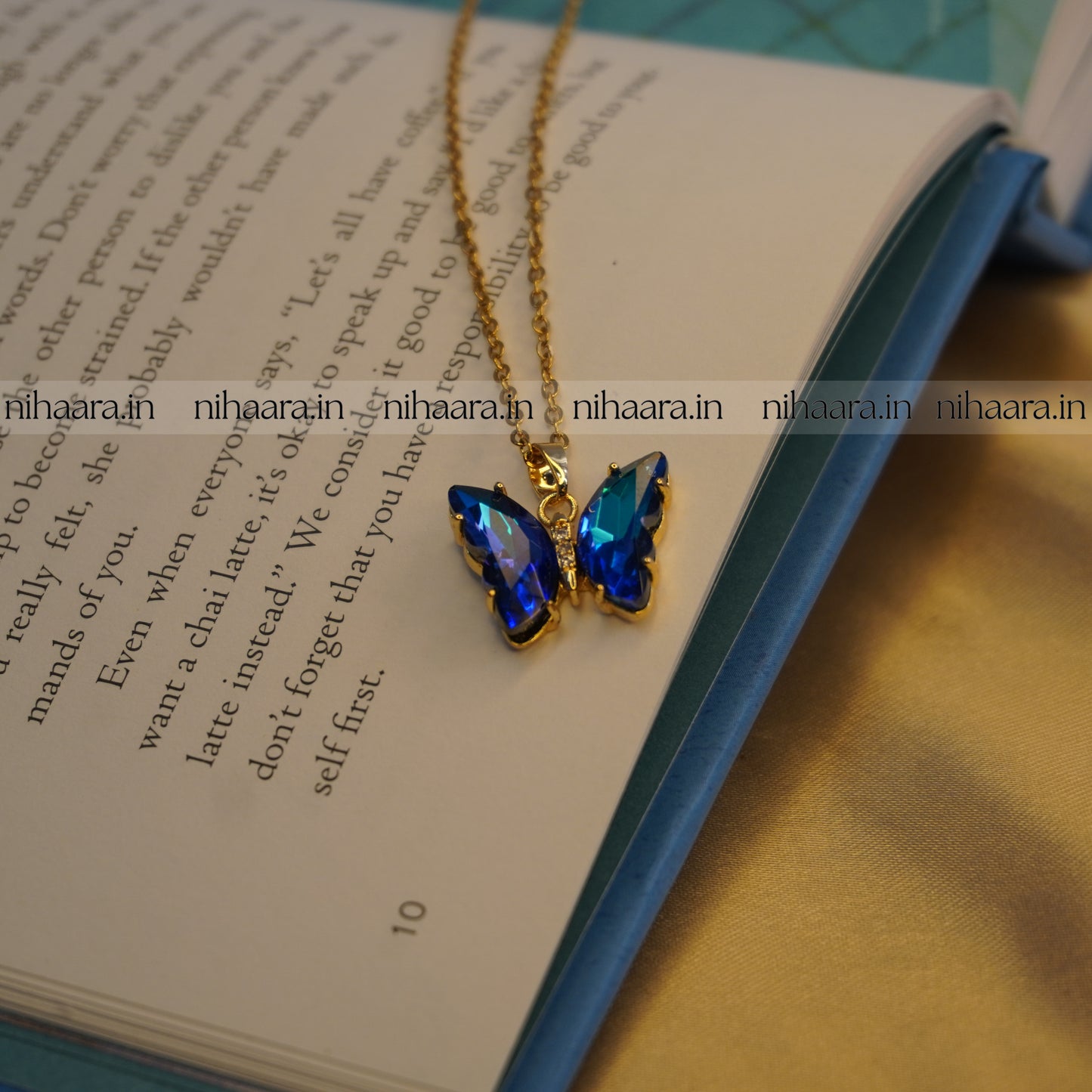 Daily wear Butterfly Necklace - Sapphire Blue NA206
