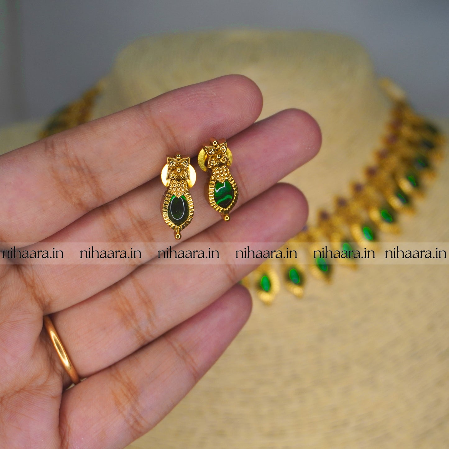 Premium Gold Plated Ananda Paalakka Necklace NA804