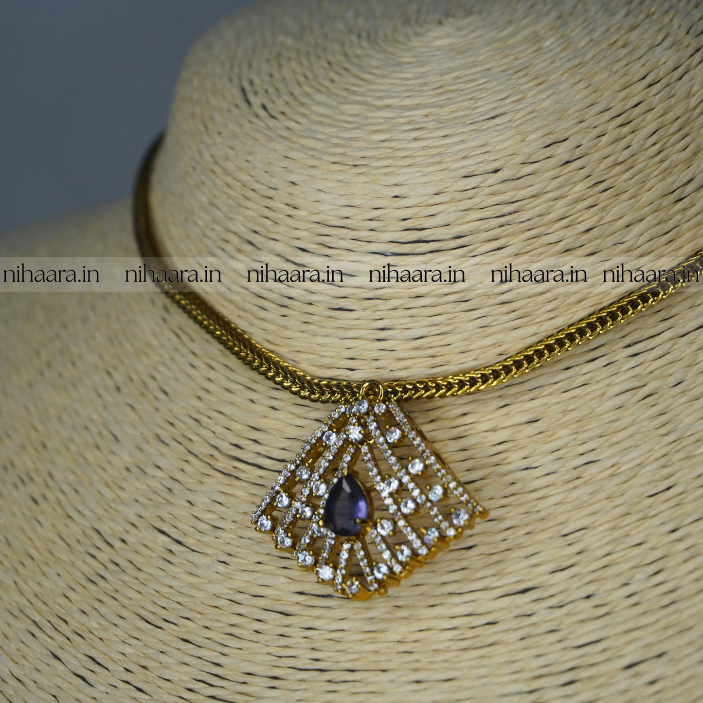 Antique AD Sia Necklace Set Violet NA813