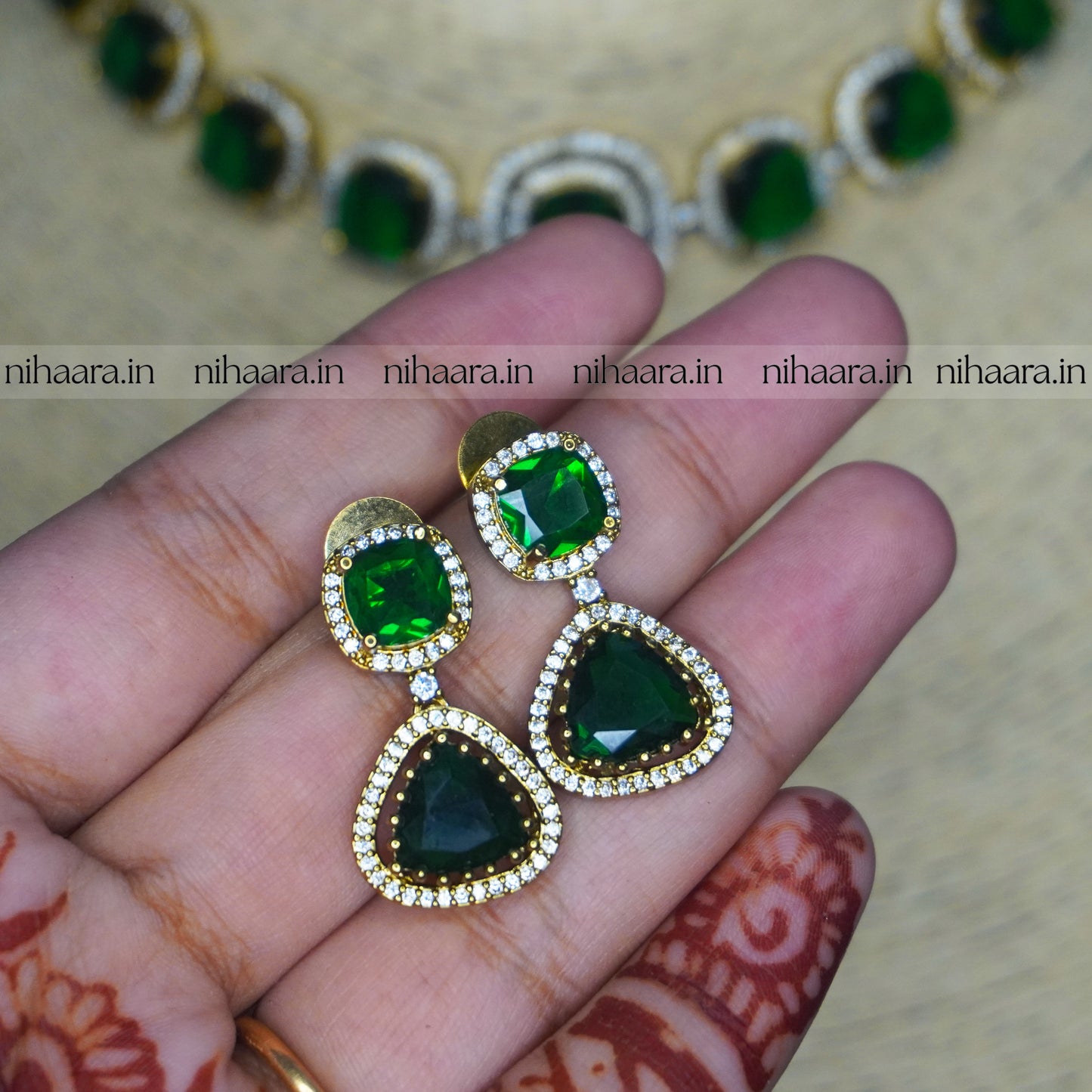 Premium Gold AD Ziva Necklace Set NA820