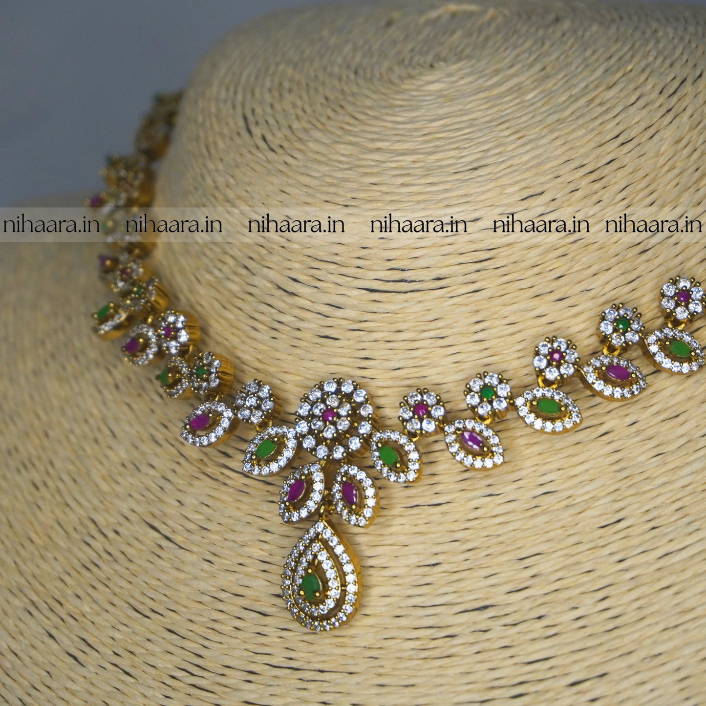 Premium Antique AD Gagana Necklace Set NA22
