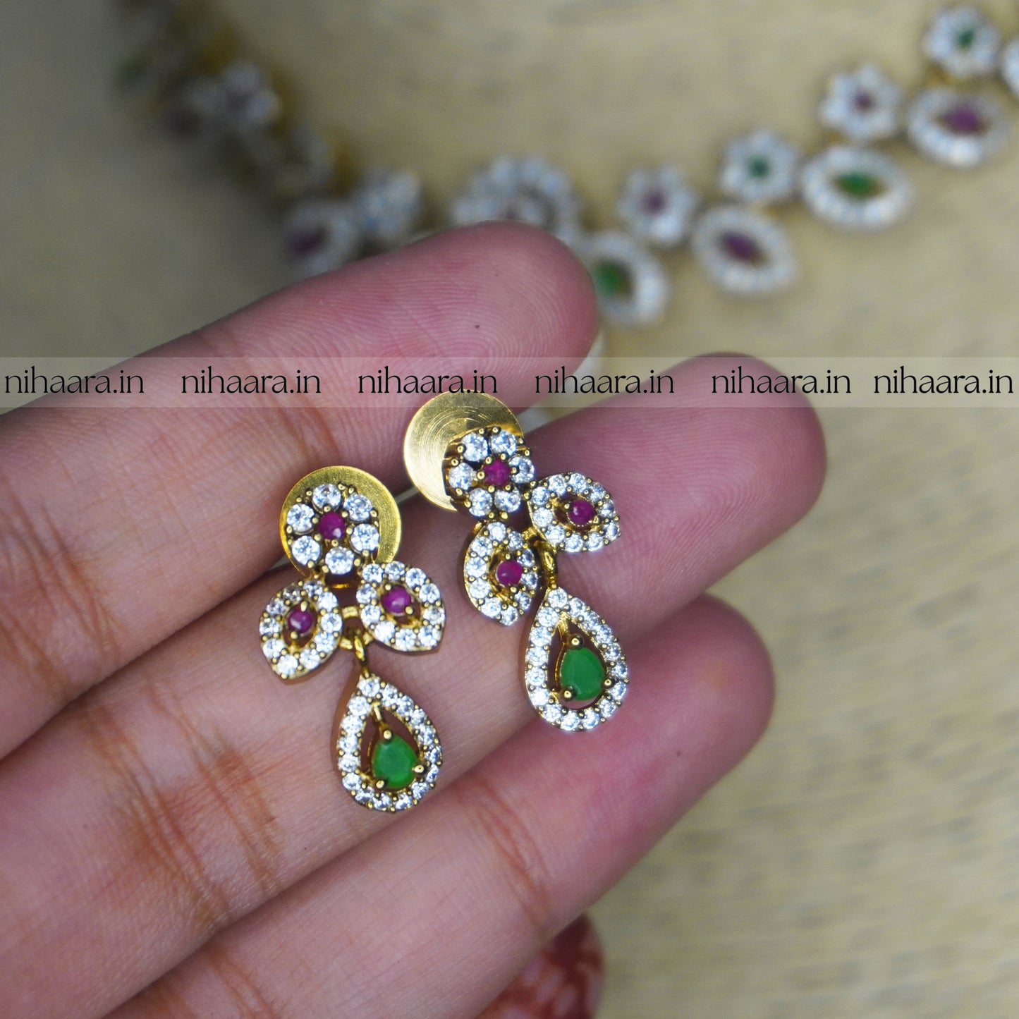 Premium Antique AD Gagana Necklace Set NA22