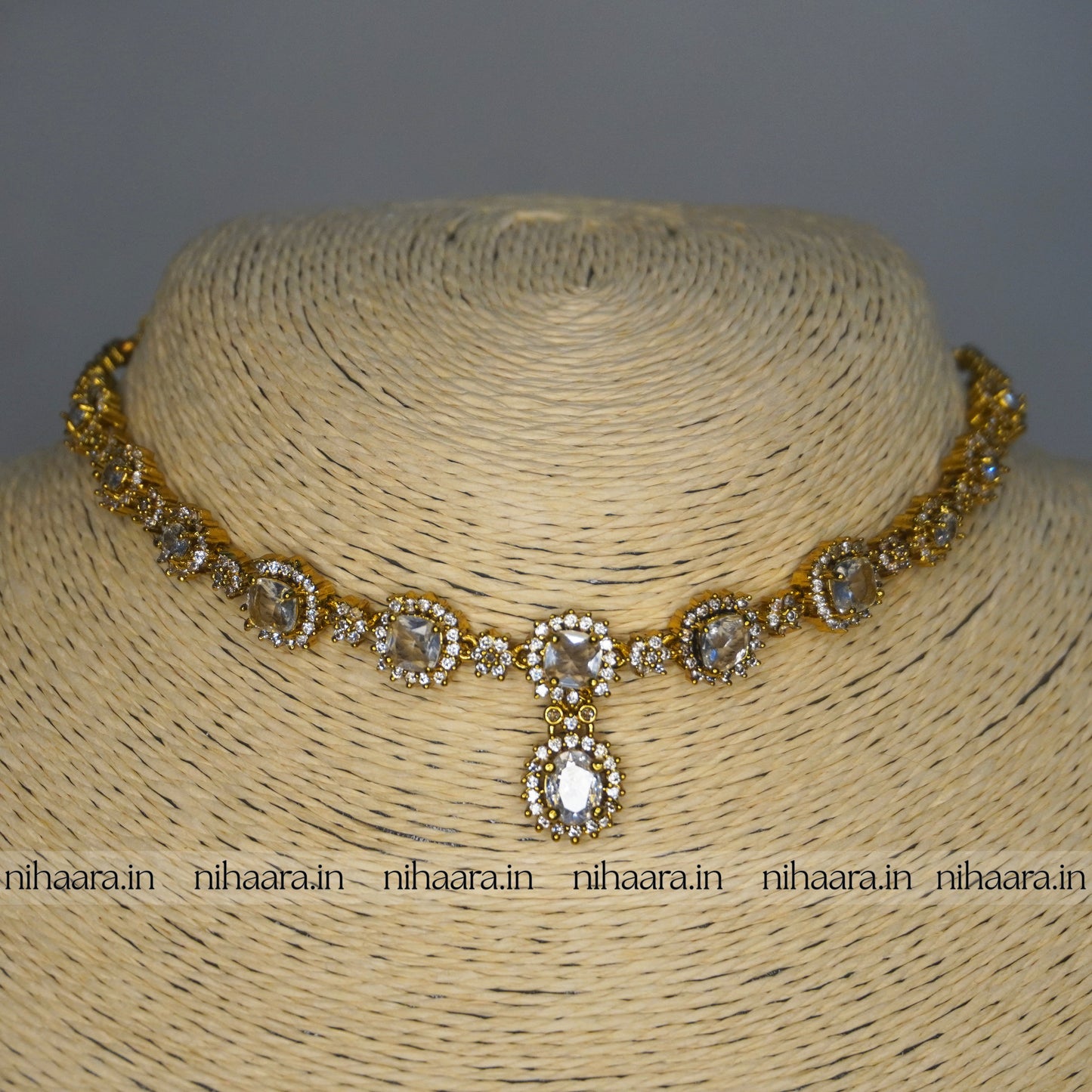 Premium Antique AD Bloom Necklace Set NA23