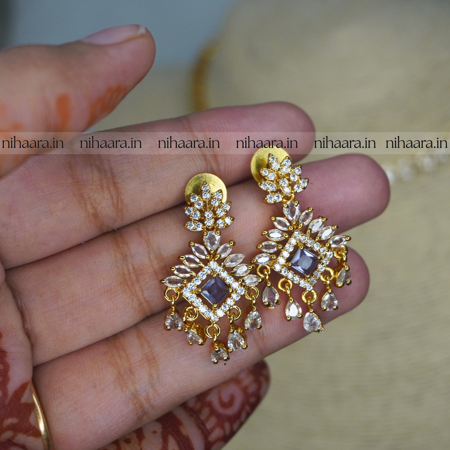 Premium AD Gold Topaz Necklace Set NA825