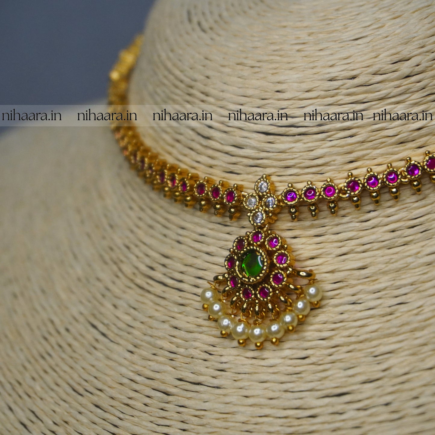 Premium Gold AD Anugraha Necklace Set NA831