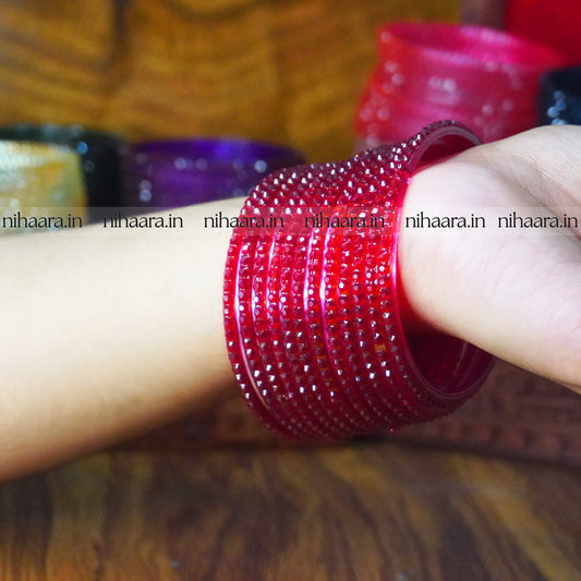 Water Glass Bangles Red NA608