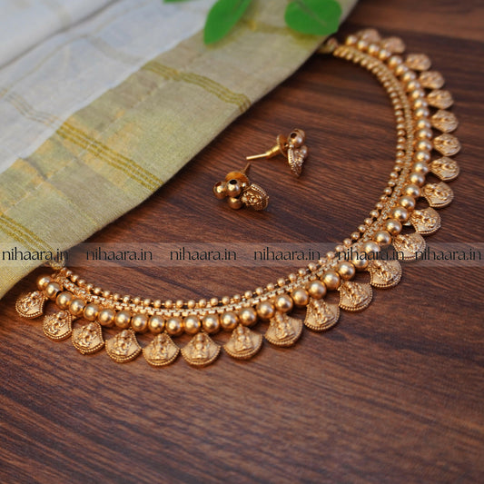 Traditional Gold Devi Necklace Set NA719