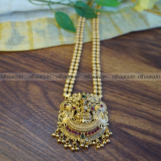 Traditional Antique Gold Lakshmi Long Haaram NA734