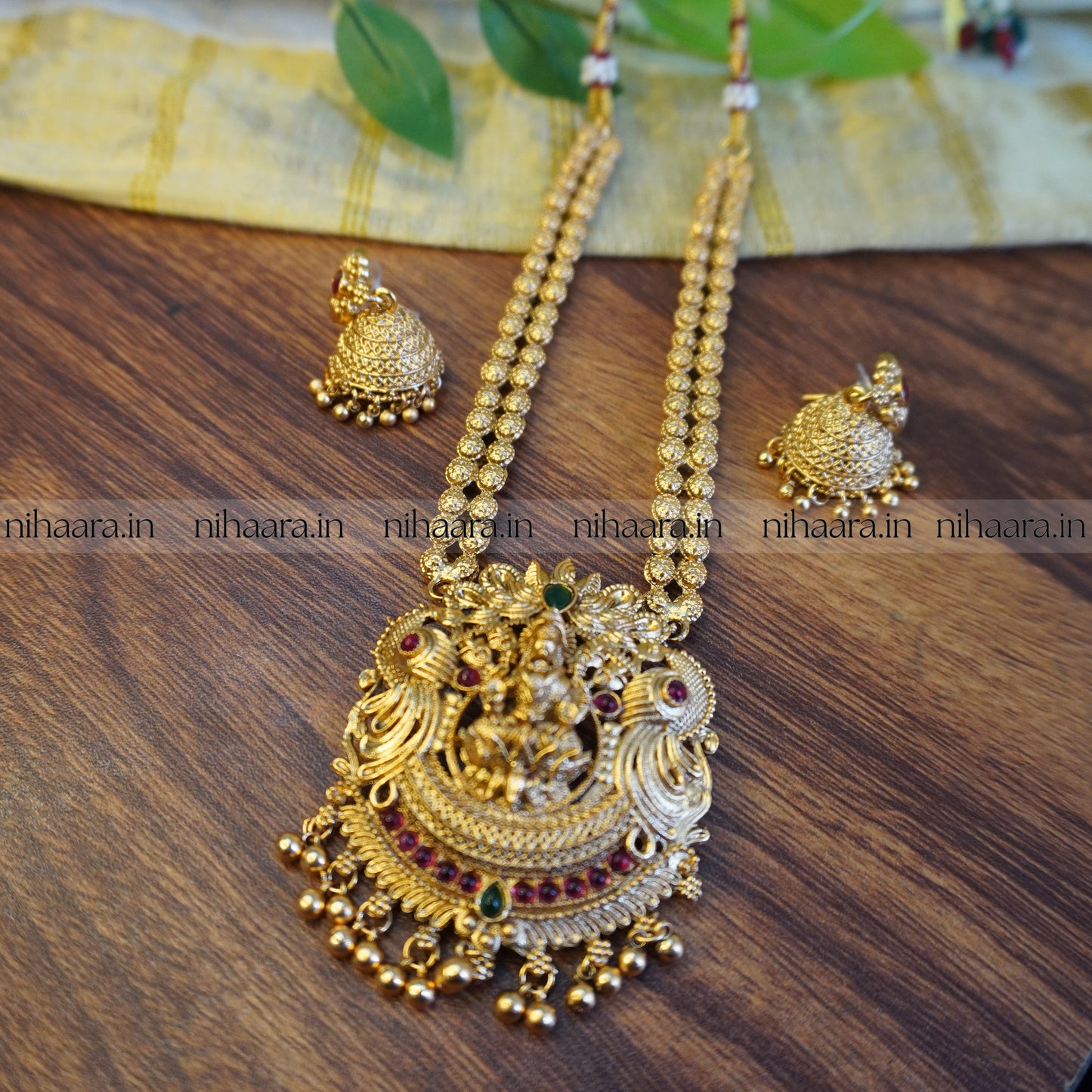 Traditional Antique Gold Lakshmi Short Haaram Set NA733