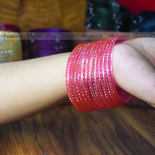 Water Glass Bangles Pink NA610