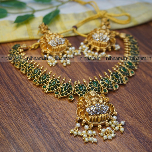 Antique Souparnika Necklace Set - Green NA705