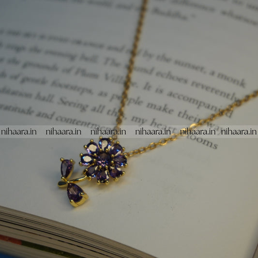 Daily wear Purple Blossom Necklace NA209