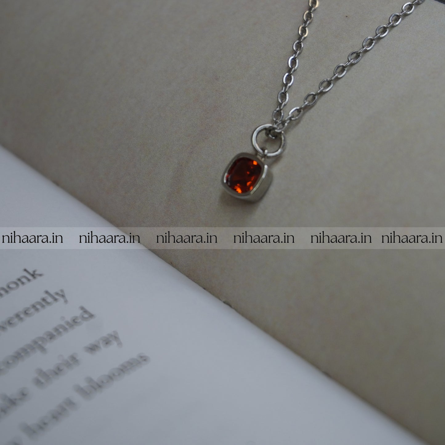 Daily wear Minimal Red Pendant Necklace NA214