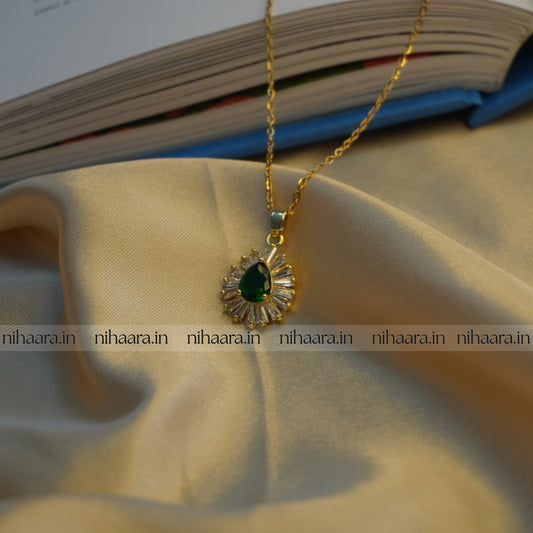 Daily wear Ray Floret Green Necklace NA215