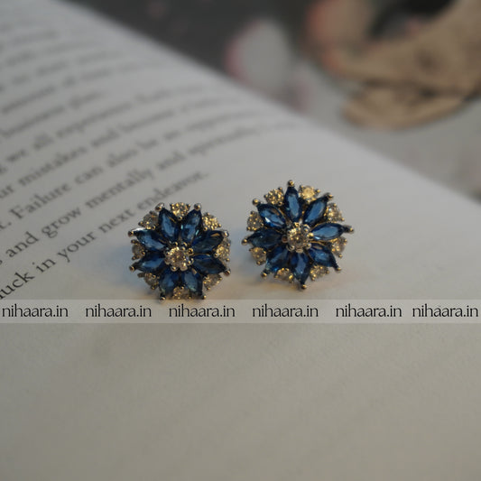 Anti-Tarnish Twinkling Star Sapphire Earrings NA221