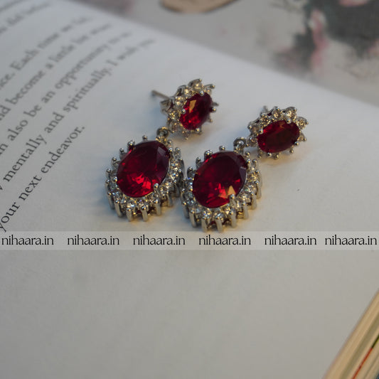 Anti-Tarnish Premium Ruby Drops Earrings NA222