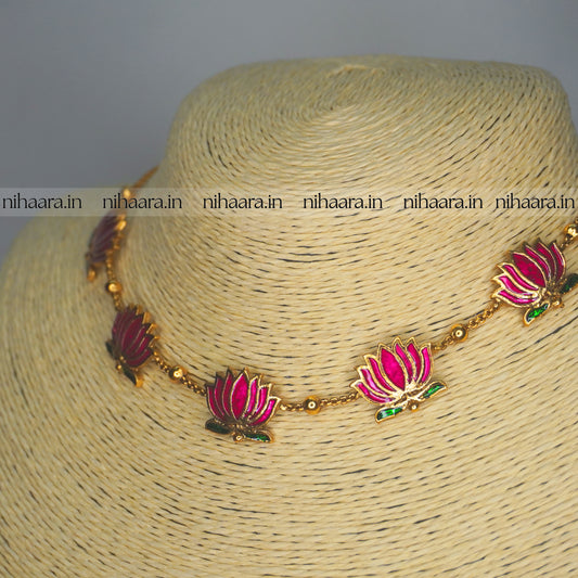 Gold Thaamara Necklace Set NA808