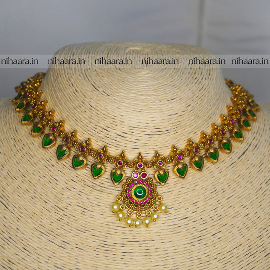 Premium Gold Plated Amrutha Paalakka Necklace NA801