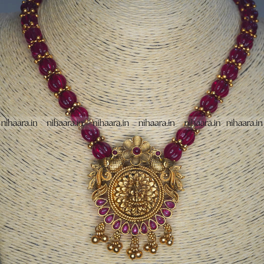 Reversible Red Pearl Haaram set NA727