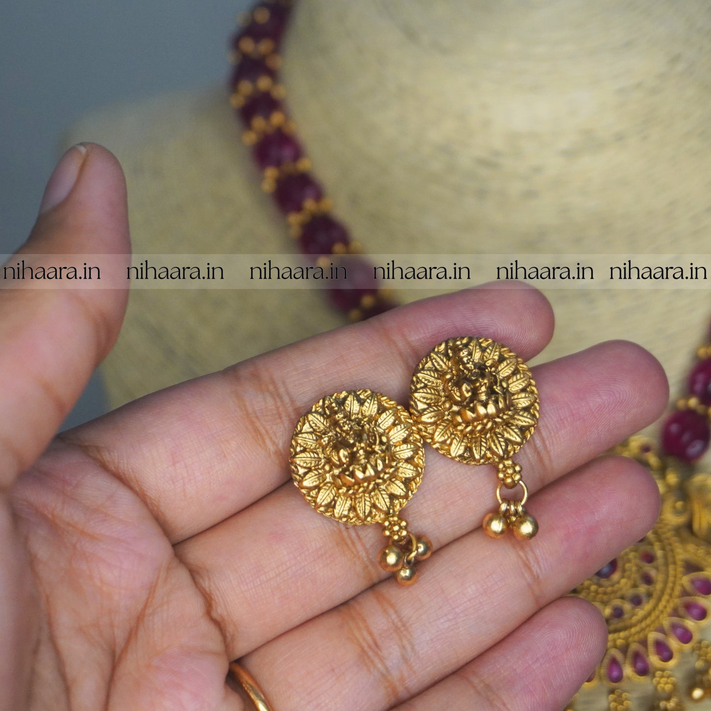 Reversible Green Pearl Haaram set NA726