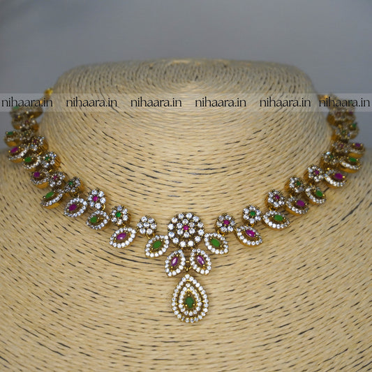 Premium Antique AD Gagana Necklace Set NA22