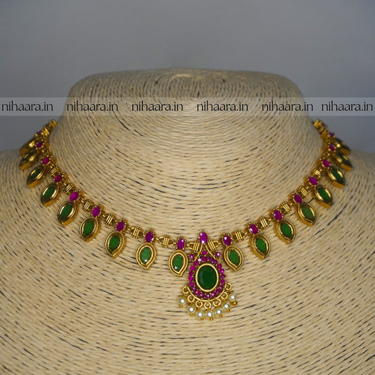 Premium Gold AD Thiruvonam Palakka Necklace Set NA711