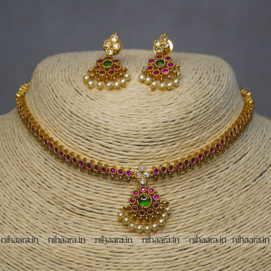 Premium Gold AD Anugraha Necklace Set NA831