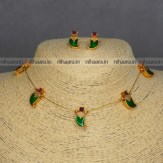 Budget Radha Invisible Paalakka Necklace Set NA838
